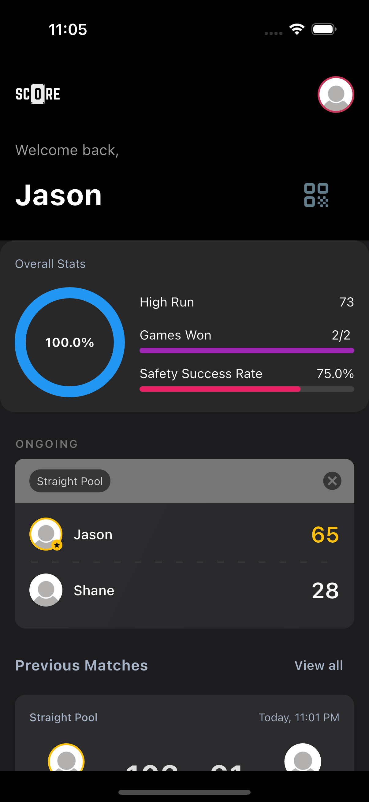 Straight Pool Scorekeeper App Screenshot