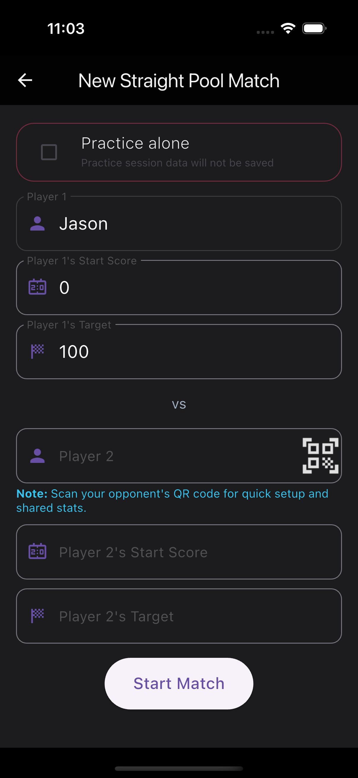Game Setup Screen