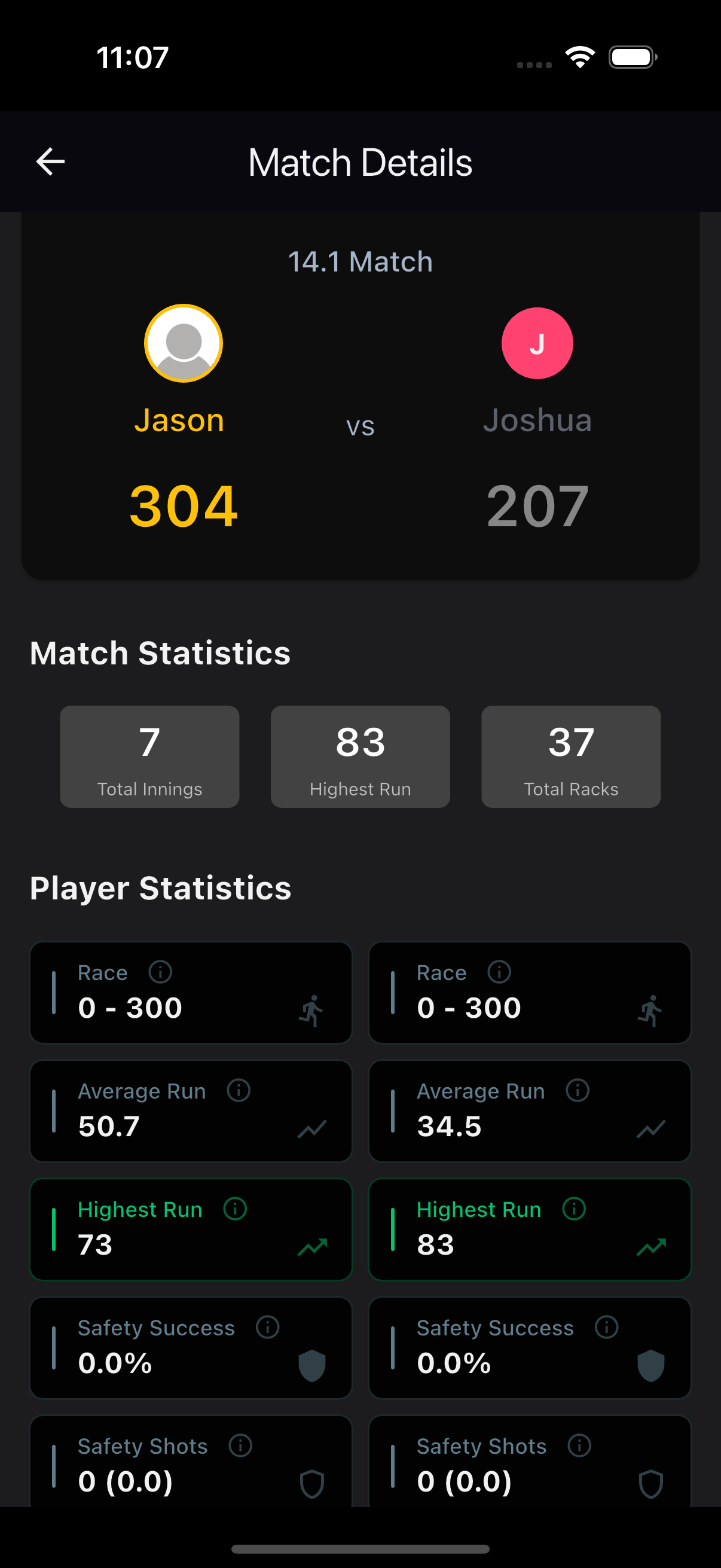 Gameplay Tracking Screen